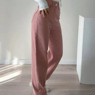 WW | Waist-Pinke Gerade Jeans für Frauen