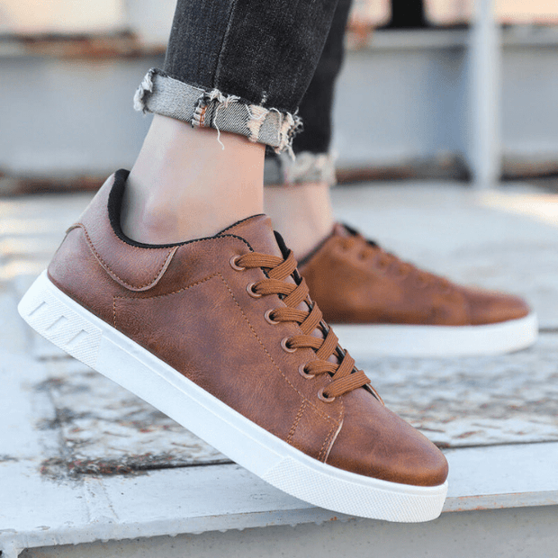 WW | Sneakers Herren Leder Sneakers Komfortabel Trendy Freizeit Sneakers