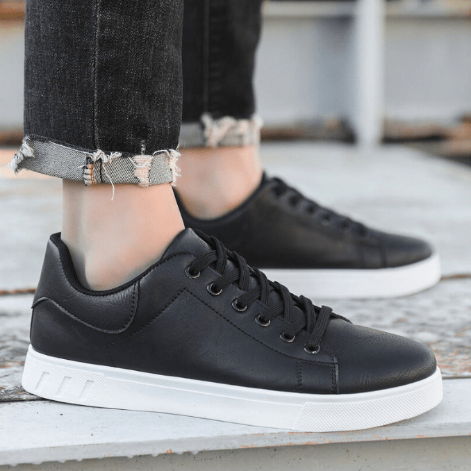 W&W Mode | Sneakers Herren Leder Sneakers Komfortabel Trendy Freizeit Sneakers