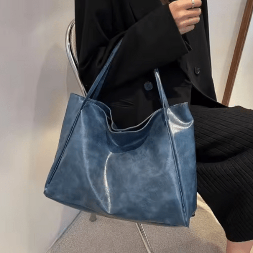 WW | Große Damen Leder Schultertasche Handtasche Shopper Burgunderrot