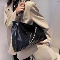 WW | Große Damen Leder Schultertasche Handtasche Shopper Burgunderrot