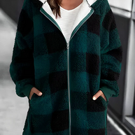 WW | Karo-Hoodie-Jacke Für Frauen
