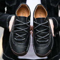 WW | Stylische Und Bequeme Trainingsschuhe Aus Leder Mit Flacher Plattform