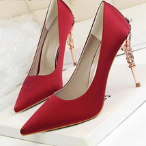 WW | Metall Geschnitzte Pumps Elegante High Heels