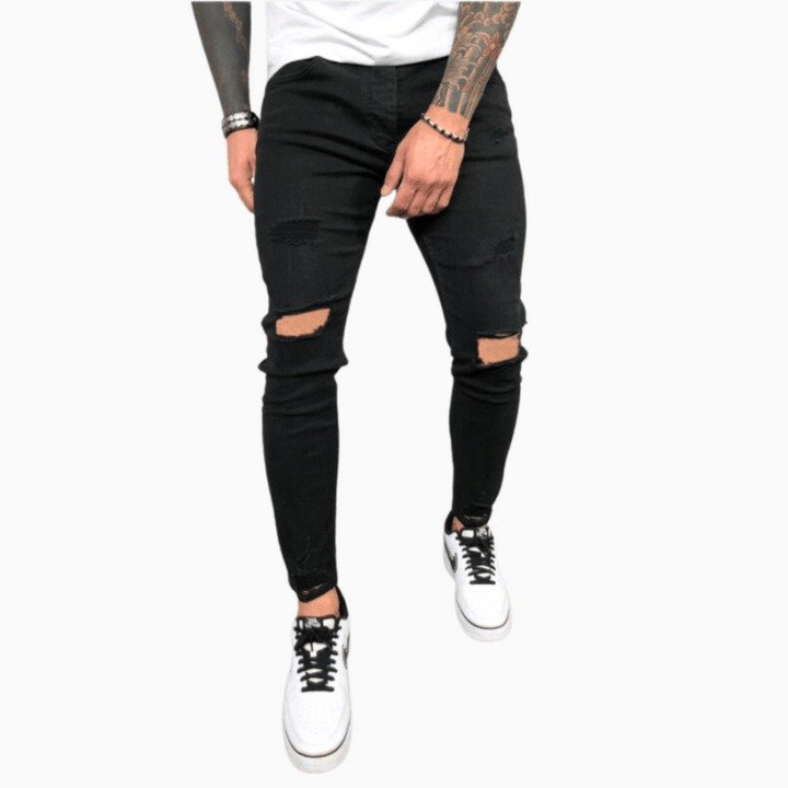 W&W Mode | Herrenhose Trendy Skinny Jeans Mit Rissen Bequem & Stretch