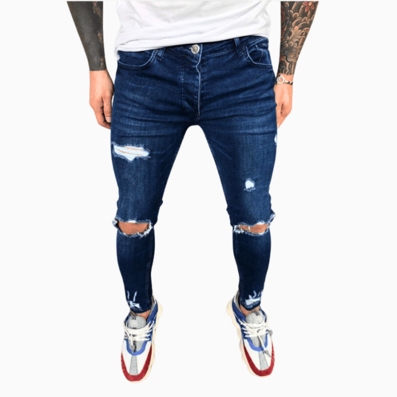 W&W Mode | Herrenhose Trendy Skinny Jeans Mit Rissen Bequem & Stretch