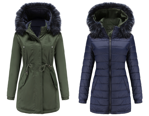 W&W Mode | Damen Winter Steppmantel Wende-Parka aus Baumwolle