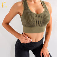 WW | Sport-BH Top mit gekreuzten Trägern und Netzrücken aus luftigem dehnbarem Material