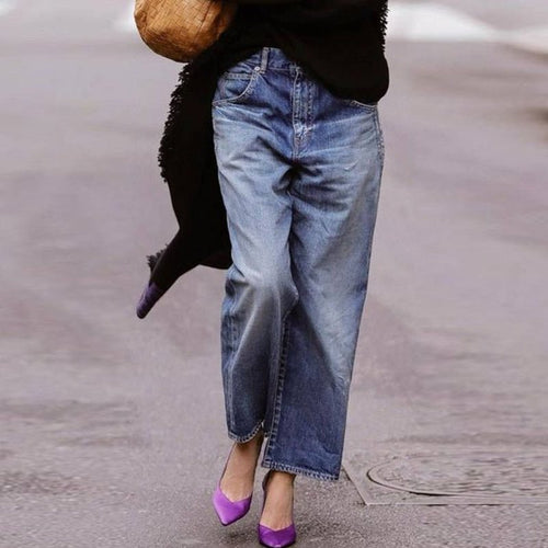 Mirazo Weit geschnittene Jeanshose – Stylische Damenjeans im Boyfriend Fit