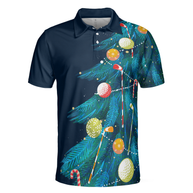 WW | Weihnachts Golf Polo Shirts - Herren Golf Polo Shirts Kurzarm - Weihnachtsbaum Muster Shirt Dry Fit - Weihnachts Shirt Geschenkidee für Männer