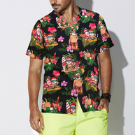 WW | Hyperfavor Weihnachten Hawaiian Shirt, Santa mit tropischem Blumenmuster Kurzarmshirt, Weihnachtshir Idee Geschenk für Männer und Frauen