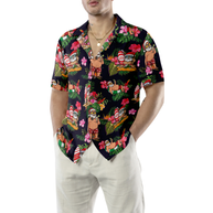 WW | Hyperfavor Weihnachten Hawaiian Shirt, Santa mit tropischem Blumenmuster Kurzarmshirt, Weihnachtshir Idee Geschenk für Männer und Frauen