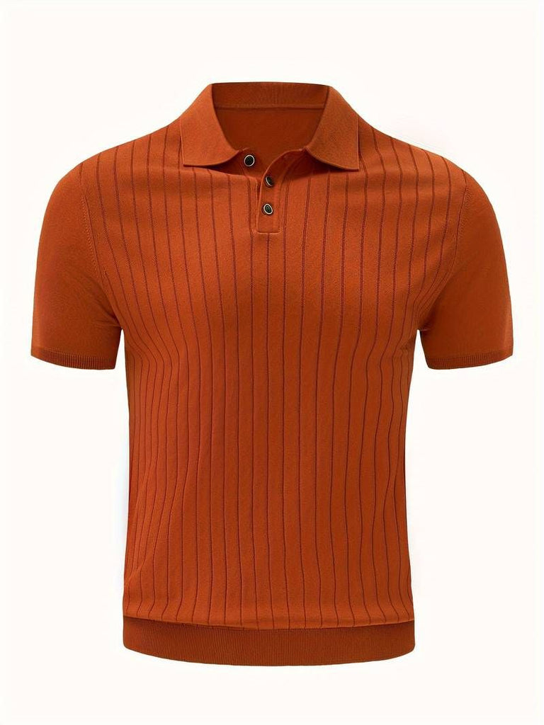 WW | Modern Geripptes Sommer Poloshirt Für Herren