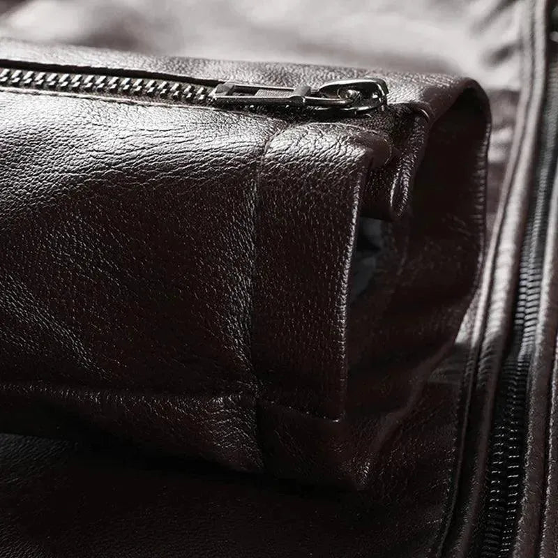 WW | Moderne Slim Fit Herren Lederjacke