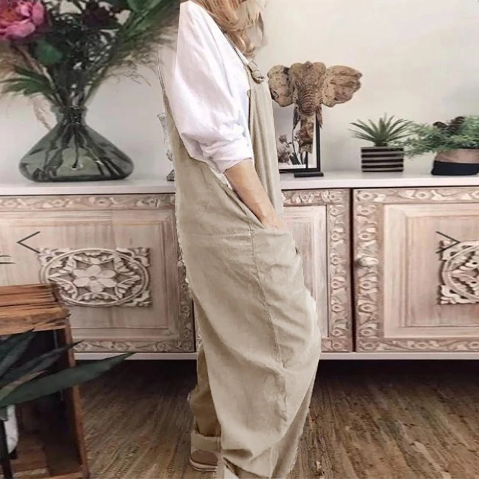 Overall aus locker gebundenem Polyester und Elasthan