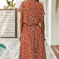 WW Casual Kleid | Gepunktetes kurzärmeliges Sommerkleid