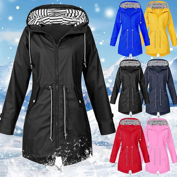 WW | Moderne lange Regenjacke für Damen