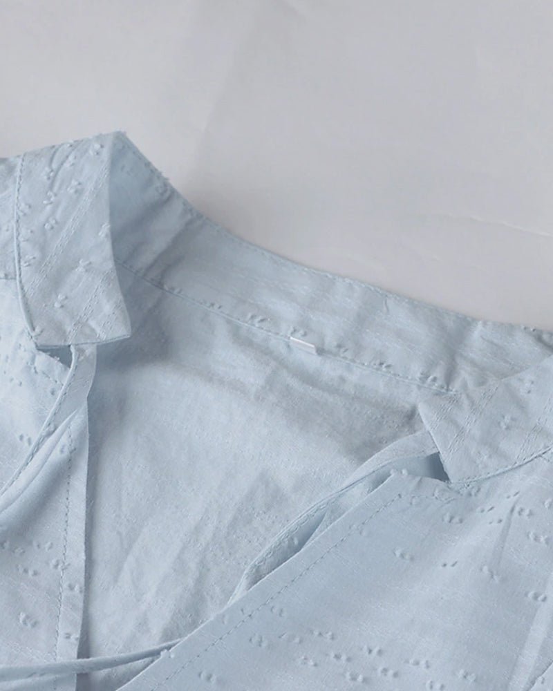 WW | Entspannendes Boho Hemdblusenkleid mit V-Ausschnitt für Damen