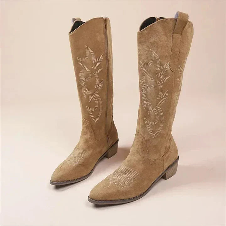 W&W Mode | Cowboy Stickereien Für Frauen Niedriger Absatz