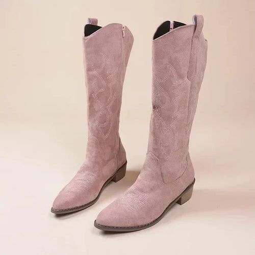 WW | Cowboy Stickereien Für Frauen Niedriger Absatz
