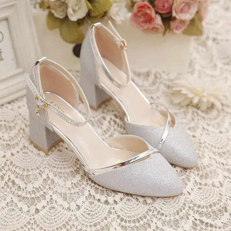 W&W Mode | Elegante Blockabsatzschuhe Für Frauen Knöchelriemen