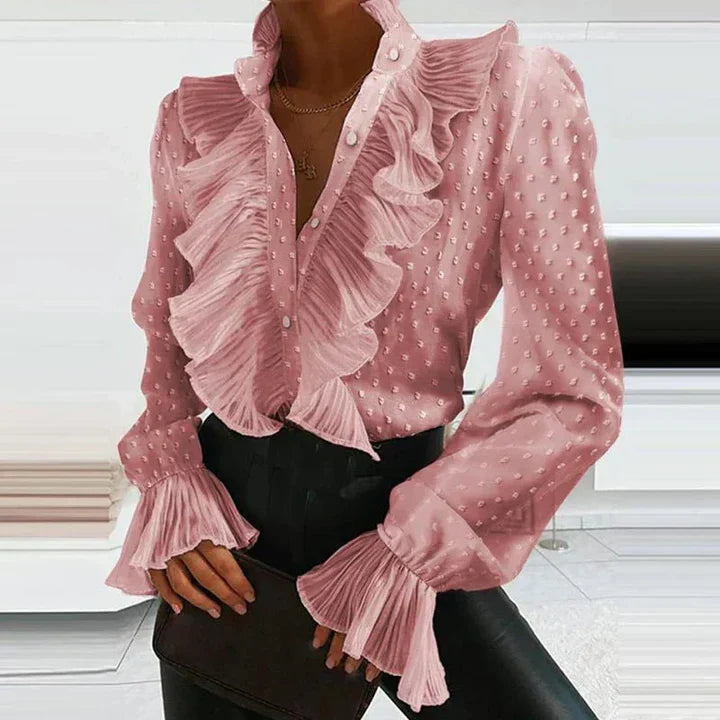 W&W Mode | Elegante Bluse Rüschendetails Lange Ärmel