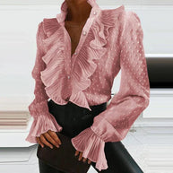 WW | Elegante Bluse Rüschendetails Lange Ärmel