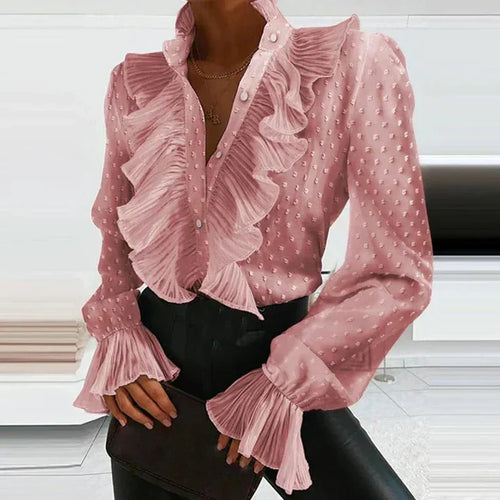 W&W Mode | Elegante Bluse Rüschendetails Lange Ärmel