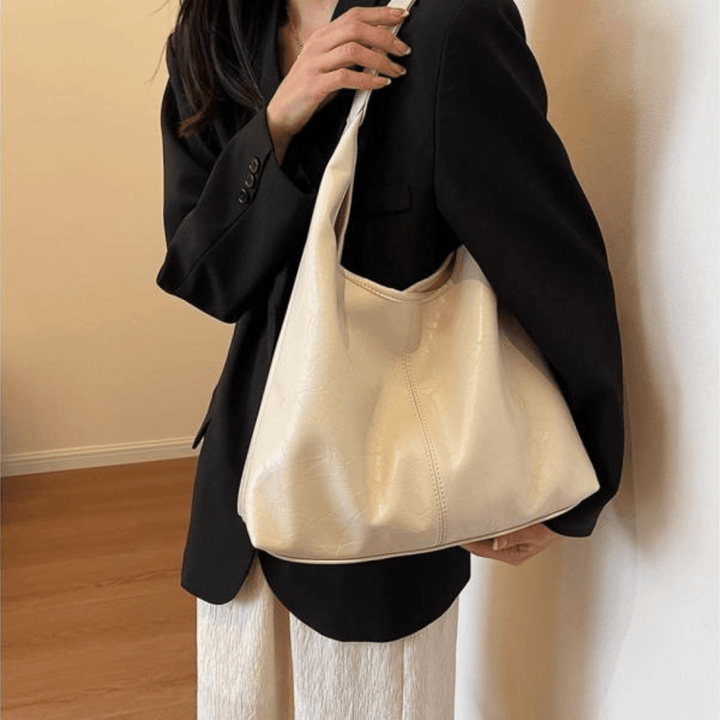 W&W Mode | Elegante Leder Schultertasche für Frauen