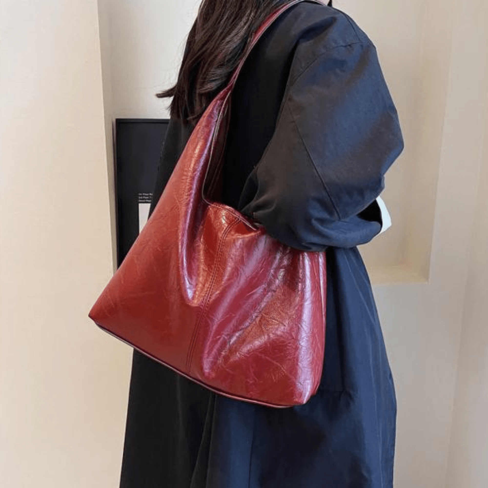 WW | Elegante Leder Schultertasche für Frauen