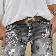 WW | Multi Knopf-Druck Denimshorts