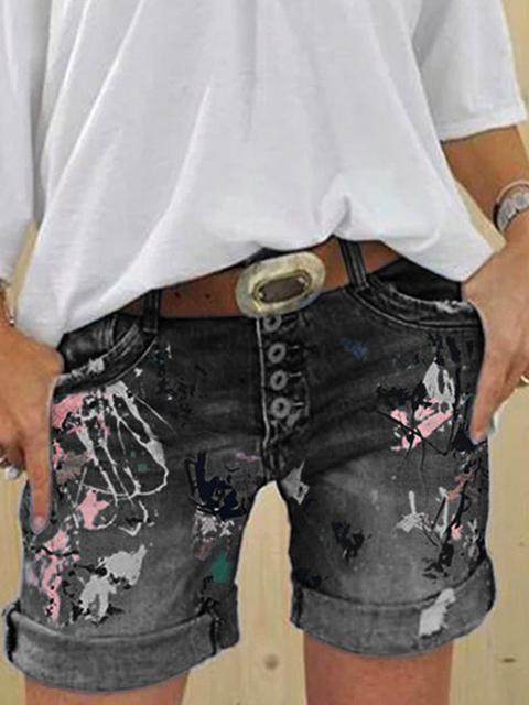 WW | Multi Knopf-Druck Denimshorts
