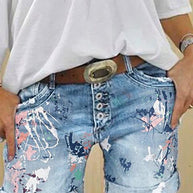 WW | Multi Knopf-Druck Denimshorts