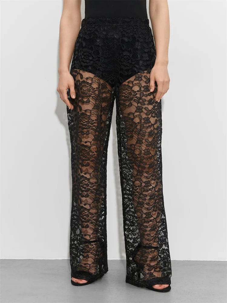 WW | Spitzenhose Elegante Weiße & Schwarze Spitzenhose
