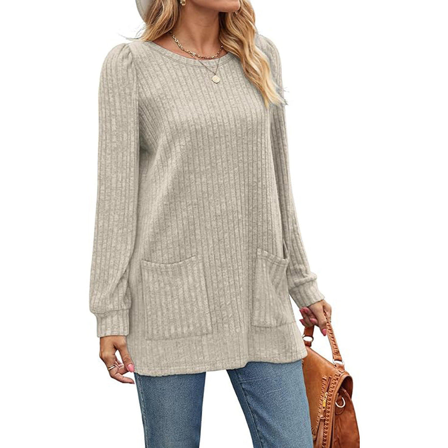 WW |  Herbst und Winter neue halblange Pullover Kleid Frau
