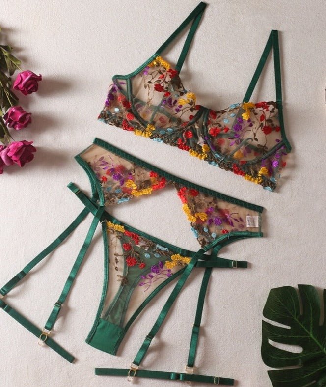 W&W Mode | 3-teiliges Französisches Lingerie-Set für sinnliche Eleganz