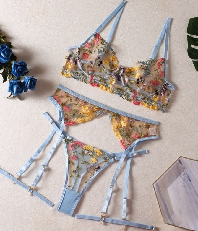WW | 3-teiliges Französisches Lingerie-Set für sinnliche Eleganz