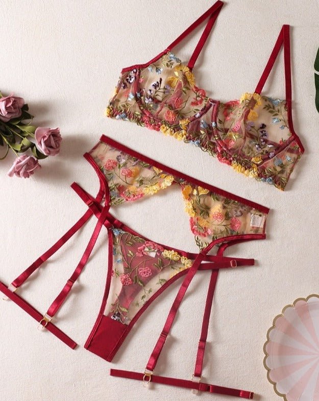 W&W Mode | 3-teiliges Französisches Lingerie-Set für sinnliche Eleganz