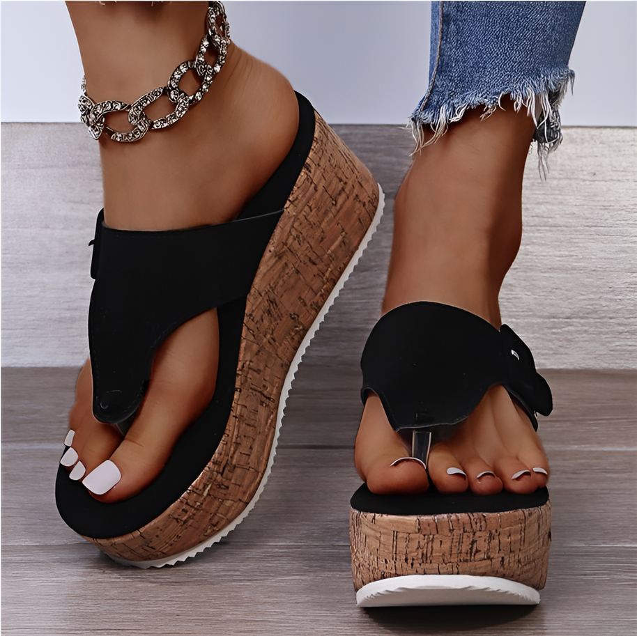 WW | Orthopädische Sandalen Mit Korkabsatz