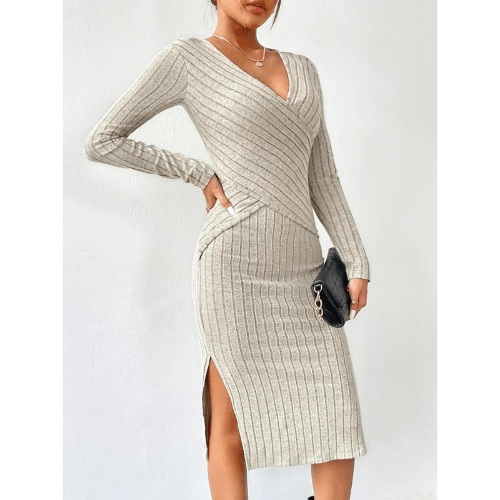 WW | Kleid Damen Elegantes Herbstkleid Warm & Bequem Perfekt Für Herbstmode
