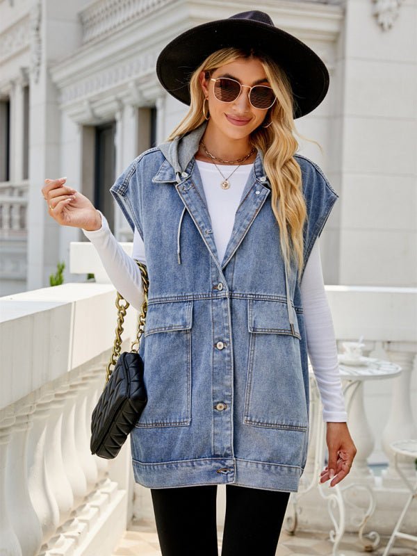 WW | Neues Denim-Weste Sommermode-Trend Denim ärmellose Weste