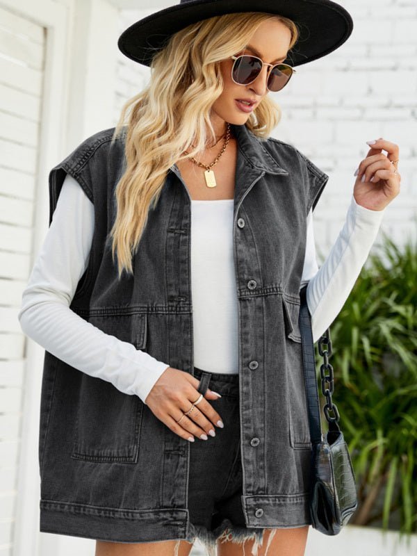 WW | Neues Denim-Weste Sommermode-Trend Denim ärmellose Weste