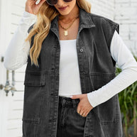 WW | Neues Denim-Weste Sommermode-Trend Denim ärmellose Weste