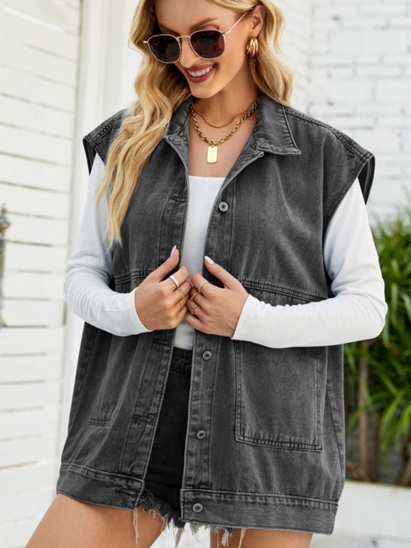 WW | Neues Denim-Weste Sommermode-Trend Denim ärmellose Weste