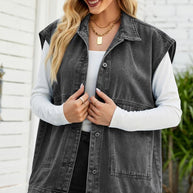 WW | Neues Denim-Weste Sommermode-Trend Denim ärmellose Weste