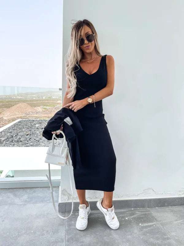 WW | Stilvolles Off Shoulder Crop Top und Midi Rock Set