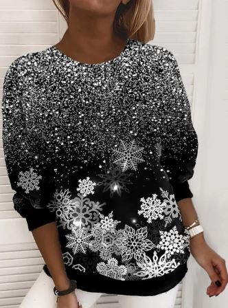 W&W Mode – Elegantes Weihnachts-Sweatshirt, Weicher Strickstoff