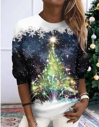W&W Mode – Elegantes Weihnachts-Sweatshirt, Weicher Strickstoff