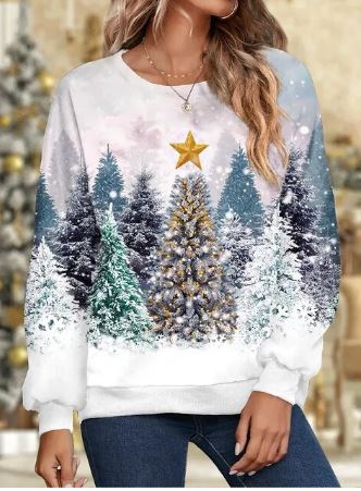 W&W Mode – Elegantes Weihnachts-Sweatshirt, Weicher Strickstoff