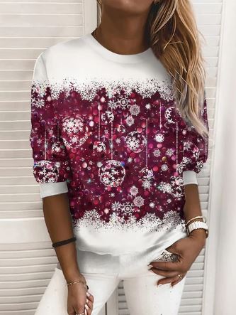 W&W Mode – Elegantes Weihnachts-Sweatshirt, Weicher Strickstoff